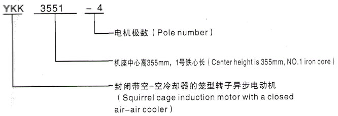 YKK系列(H355-1000)高压JR125-10三相异步电机西安泰富西玛电机型号说明